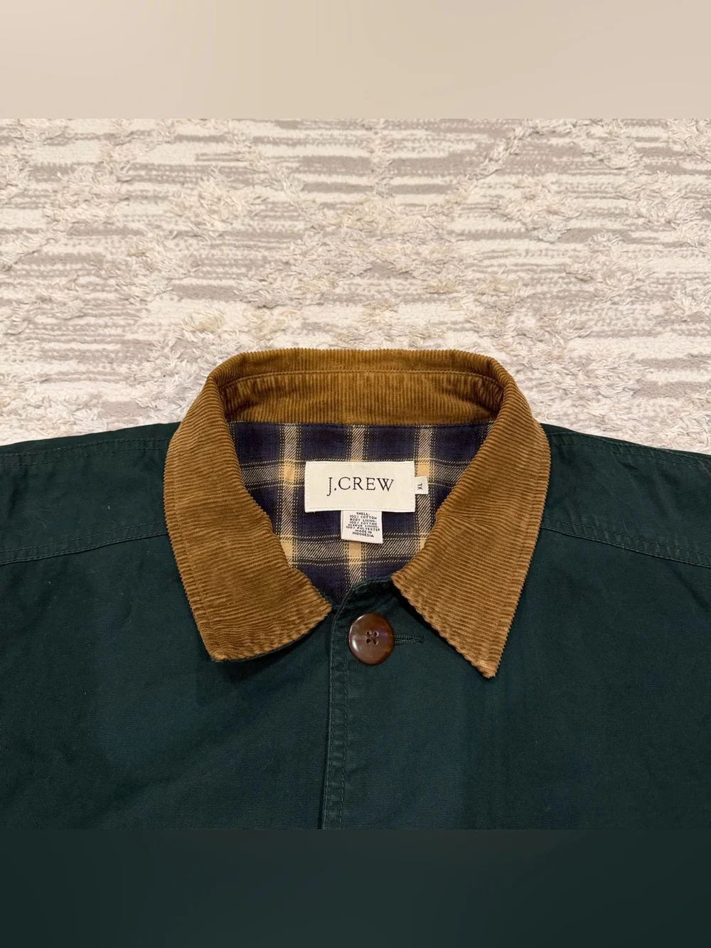 J. Crew Plaid Lined Barn Chore Jacket Men’s XL Field Corduroy Button Hunt Rare